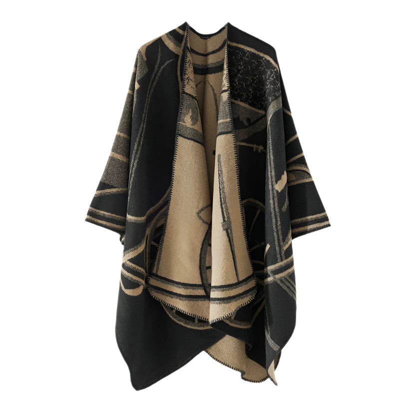Printed Knit Cape
