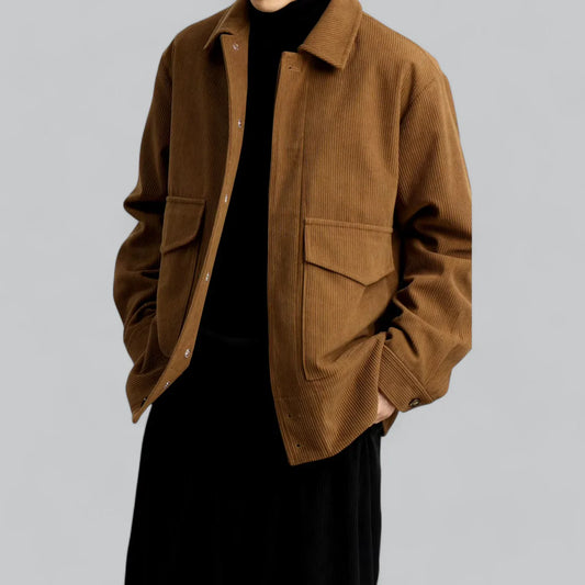 Textured Corduroy Overshirt Jacket