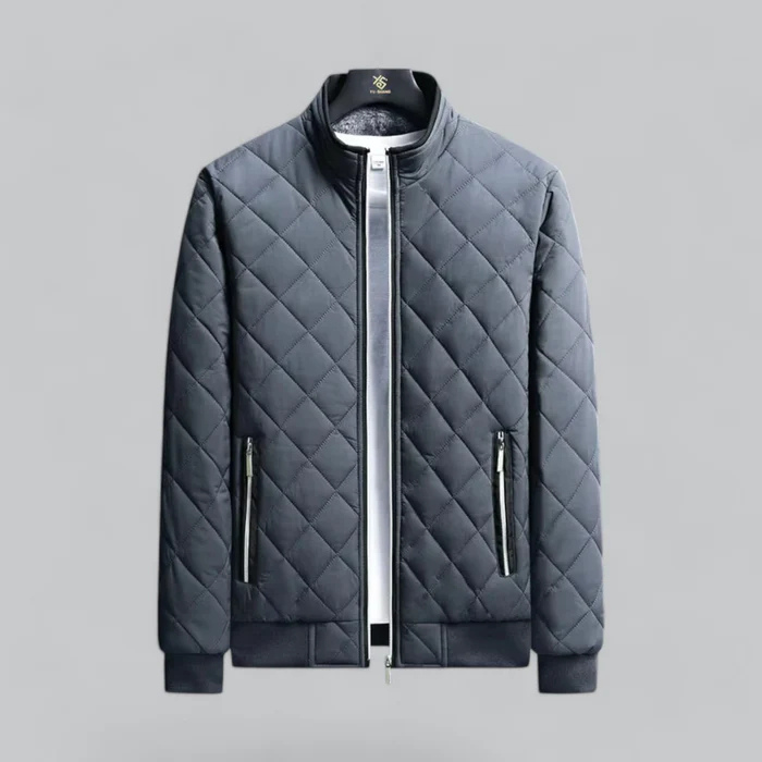Quilted Diamond Bomber Jacket