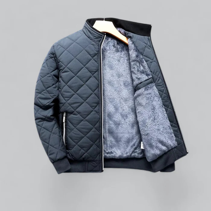 Quilted Diamond Bomber Jacket